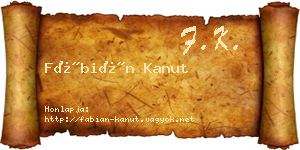Fábián Kanut névjegykártya