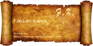 Fábián Kanut névjegykártya